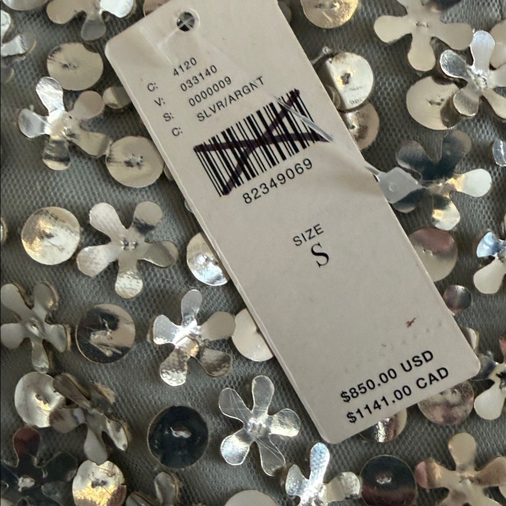 Anthropologie Not So Serious/Let Me Be Sequin Slit Maxi Skirt in Silver - Picture 9 of 10